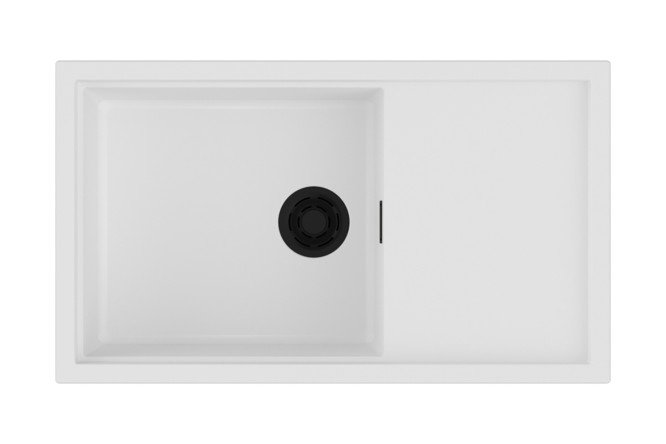 Изображение товара Врезная мойка OMOIKIRI Sintesi 86-WH 86х50х20 см с крылом из artceramic