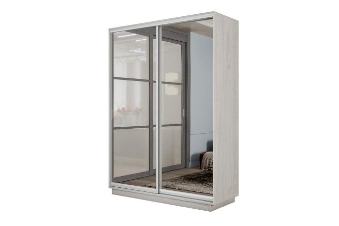 Изображение товара Шкаф-купе 2-дверный Slide-2 120х220х45 см ясень анкор серебро с зеркалами