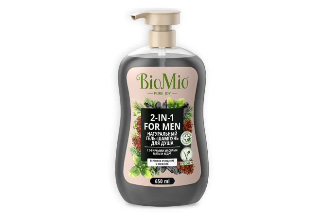 Изображение товара Гель для душа BioMio Bio shower body&hair 650 мл натуральный аромат мята и кедр