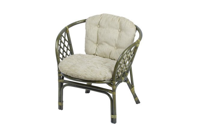 Изображение товара Кресло Багама 70х75х70 см оливковый каркас бежевые мягкие элементы