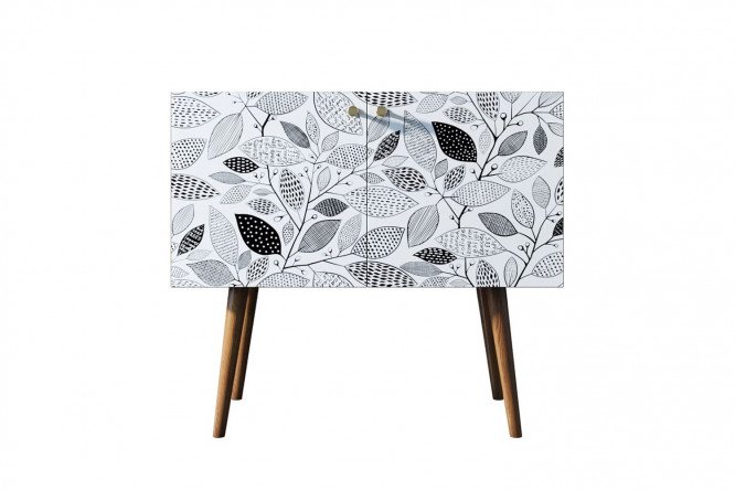 Изображение товара Комод Berber 90х80х45 см с принтом и коричневым каркасом