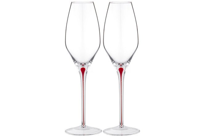 Изображение товара Набор бокалов для шампанского Lefard Accent Red 300 мл, Стекло, 2 шт.