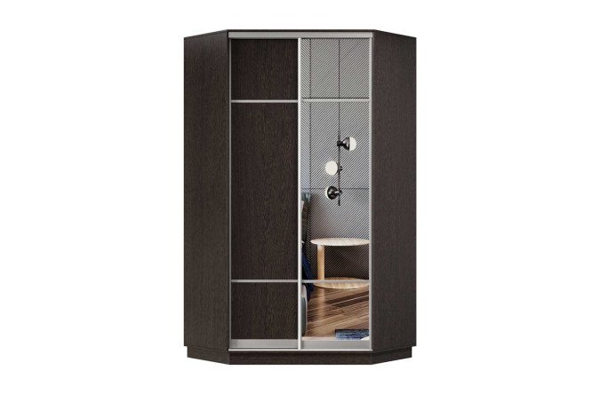 Шкаф-купе 2-дверный Практик 110х220х110 см, венге