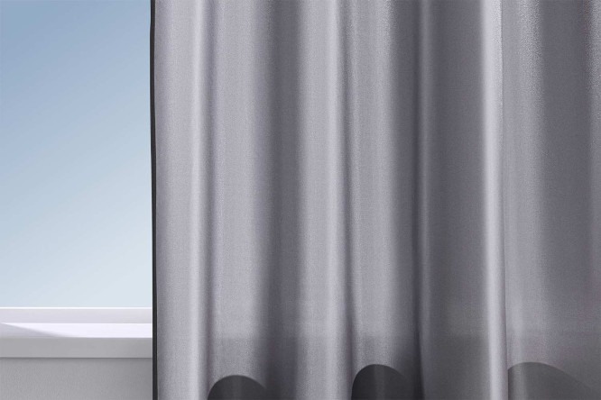 Изображение товара Штора MITTE Sylvie 140х260 см серый ткань тафта универсальная лента