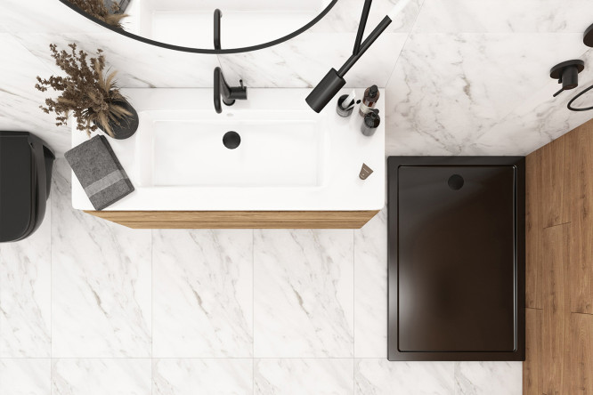 Поддон универсальный MELODIA DELLA VITA Square MTYSQ12080Bk 120х13х80 см