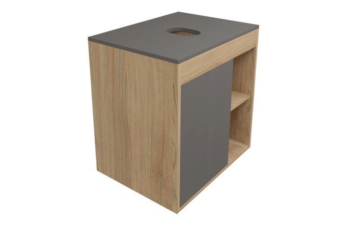 Изображение товара Тумба подвесная TEYMI Nura 60 T60529 60 см, цвет каркаса дуб эврика, фасада графит матовый