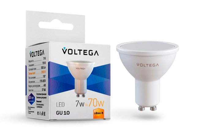 Изображение товара Лампа светодиодная VOLTEGA Simple Sofit  VG2 GU10, 7W, Рефлектор, 2800 К, Тёплый
