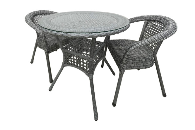 Изображение товара Комплект садовой мебели AIKO Deco серый 80х75х80 см