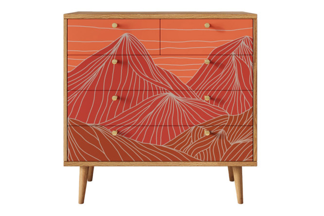 Изображение товара Комод с 5 ящиками Berber 90x90x45 см коричневый дизайн Print_49