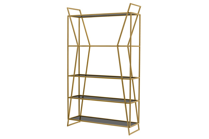 Изображение товара Стеллаж Oslo из металла и стекла 100х171х33 см золотой тонированный