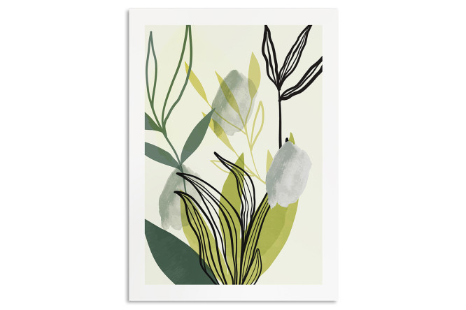 Изображение товара Постер на подложке Ботаника Абстракция №2 50х70 см