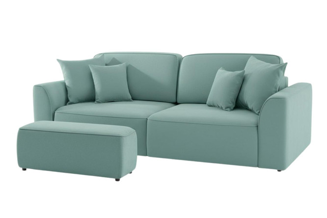 Изображение товара Диван-кровать и Банкетка Сиэтл ментоловый современный комплект мебели