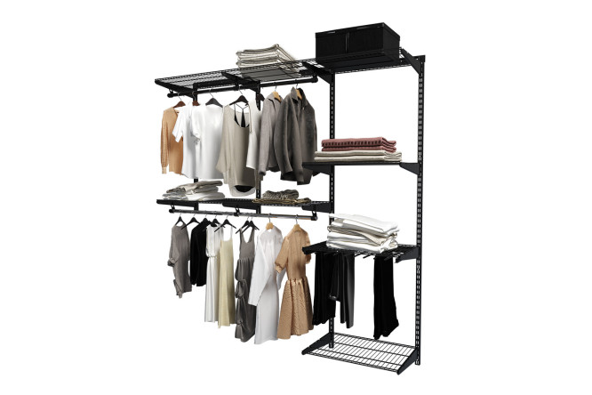 Изображение товара Гардеробная система ТИТАН-GS с выдвижной брючницей черный 186х205х45 см