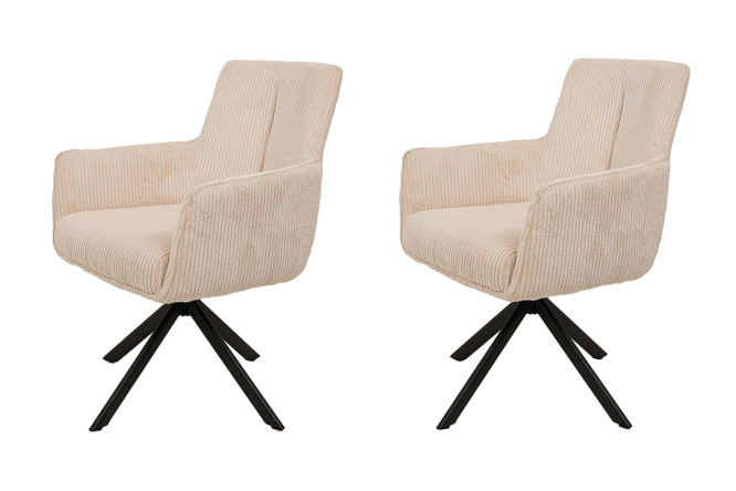 Изображение товара Комплект стульев Патрик с подлокотниками из вельвета для дома и офиса