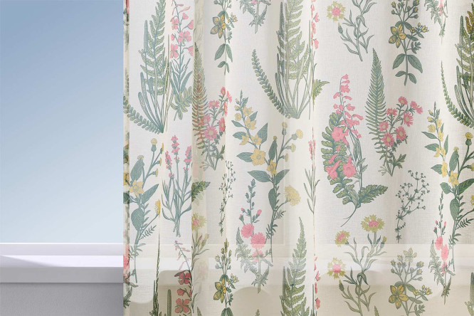 Изображение товара Штора HOFF Биоритм 145х300 см, 1 шт., цвет белый, зелёный