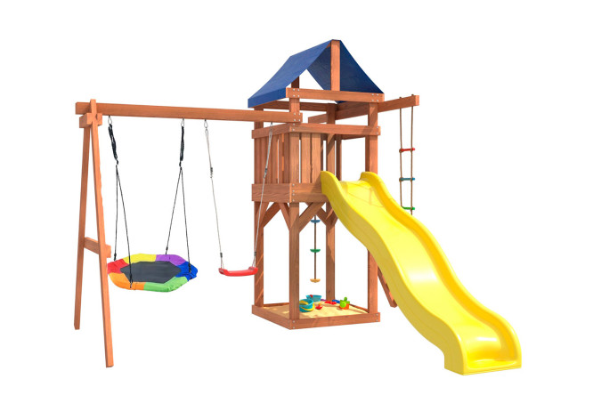 Изображение товара Детская площадка Igrowoods ДП-13 мультиколор 270х373х350 см для улицы и двора