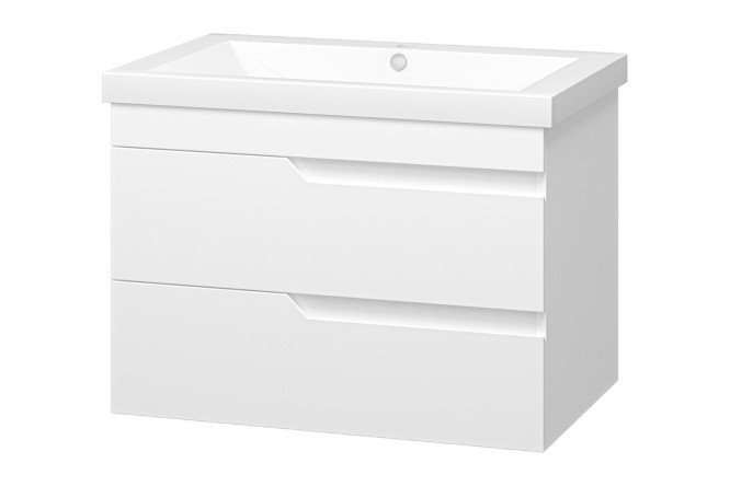 Изображение товара Тумба подвесная Софт 75 П-Соф-01075-011П2Я с 2 ящиками 75 см, цвет каркаса белый, фасада белый