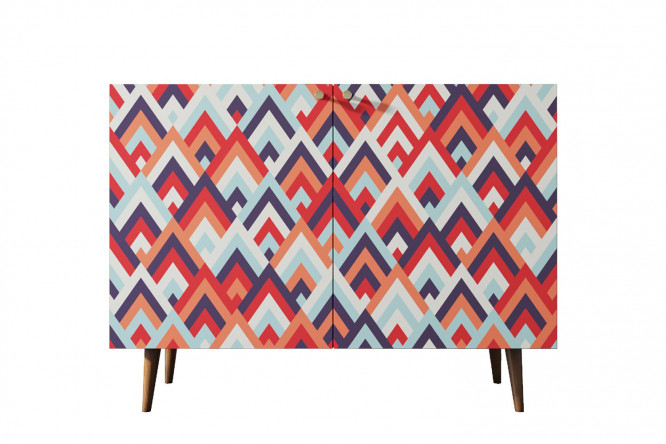 Изображение товара Комод Berber 120х90х45 см с принтом и коричневым каркасом