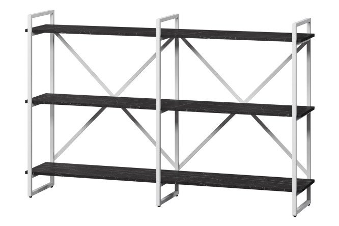 Изображение товара Стеллаж Роквуд Рант белый мрамор блэк 160х102х34 см прочный современный мебель