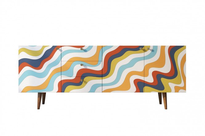 Изображение товара Комод Berber с принтовым фасадом, 180x70x40 см, коричневый классика