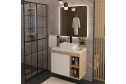 Тумба подвесная Teymi 60 см, цвет каркаса дуб эврика, фасада белый матовый