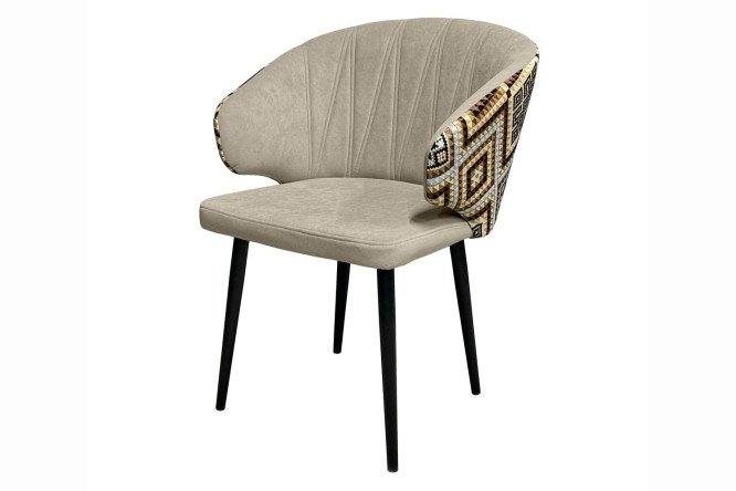 Изображение товара Стул Лион с подлокотниками 58,5х83х56 см велюровый металлические ножки