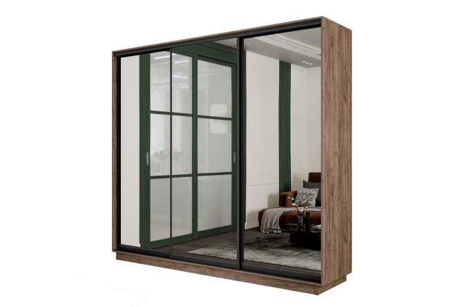 Изображение товара Шкаф-купе Slide-2 v.2 210×220×45 см дуб крафт табачный/чёрный профиль Изображение товара Шкаф-купе Slide-2 v.2 210×220×45 см дуб крафт табачный/чёрный профиль