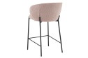 Стул барный Stool Group Тисдейл 56х94.5х56 см, цвет обивки розово-персиковый, ножек чёрный