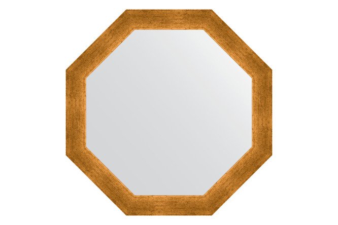 Изображение товара Настенное зеркало в багетной раме EVOFORM Octagon BY 3701 60.4х60.4 см травленое золото