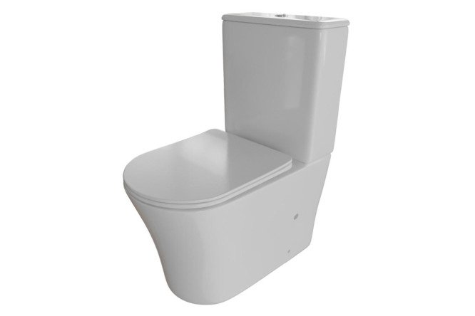 Изображение товара Унитаз-компакт напольный Wave Trend 38x82x62 см безободковая чаша и высокий бачок