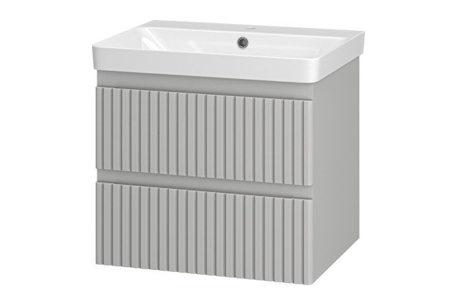 Изображение товара Тумба подвесная Victory 60 VIC-07060-0302Я с 2 ящиками 60.5 см, цвет каркаса серый шёлк, фасада серый шёлк