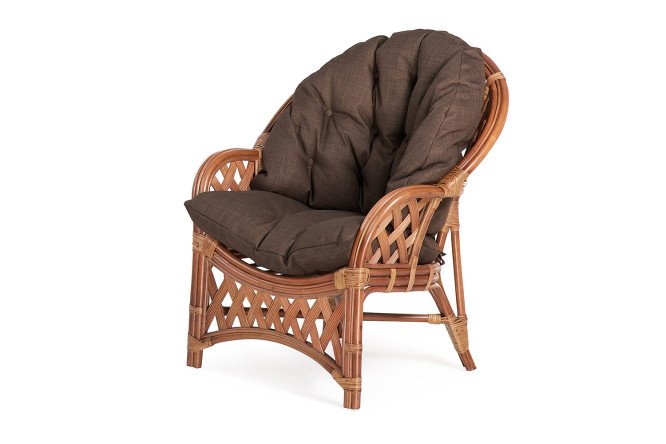 Изображение товара Кресло Черчилль цвет каркаса миндаль матовый, мягких элементов коричневый