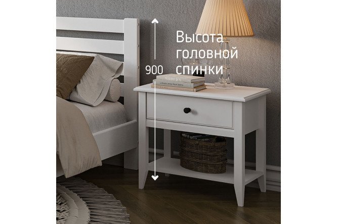 Кровать Эстери цвет белый античный 120х200 см
