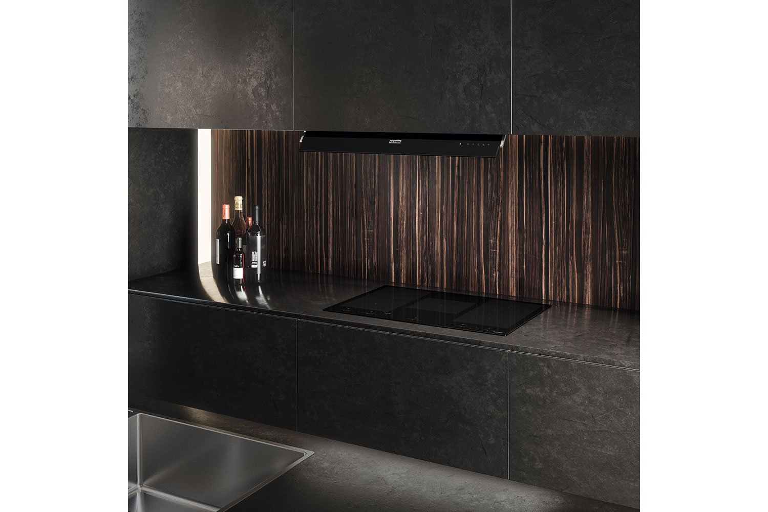 Вытяжка FRANKE Mythos FMY DRIP-FREE 60 KL 305.0705.339 цвет нержавеющая сталь, чёрное стекло, 60 см