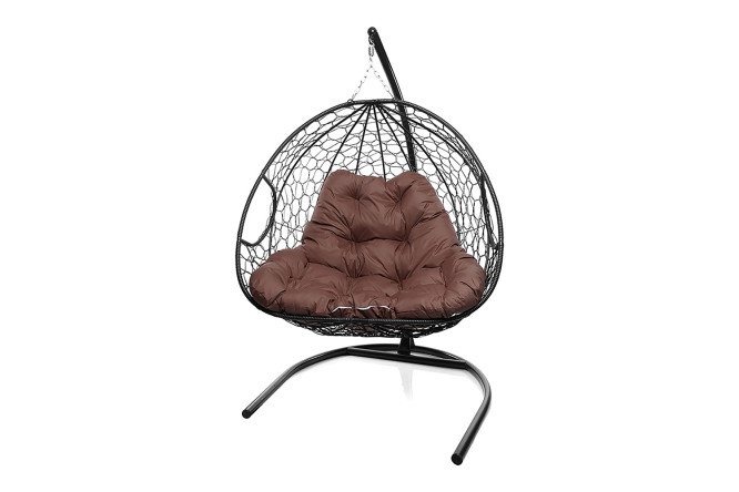 Изображение товара Подвесное кресло для двоих 119х186х120 см с металлическим каркасом чёрного цвета