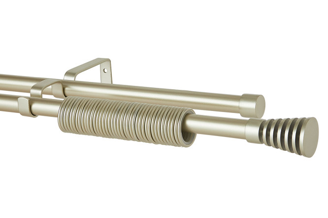 Изображение товара Двухрядный раздвижной карниз MITTE Конус Скан 160-300 см латунь матовая