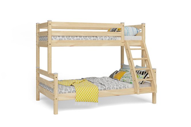 Изображение товара Кровать двухъярусная Адель с наклонной лестницей для детей