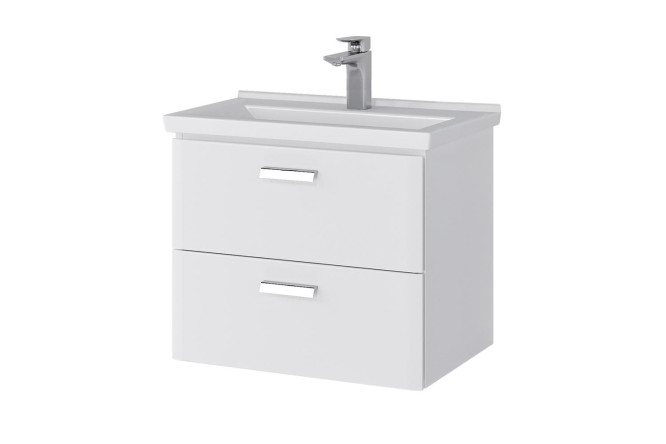 Изображение товара Подвесная тумба Sanstar Гретта 60.5 см белая с раковиной мебель для ванной