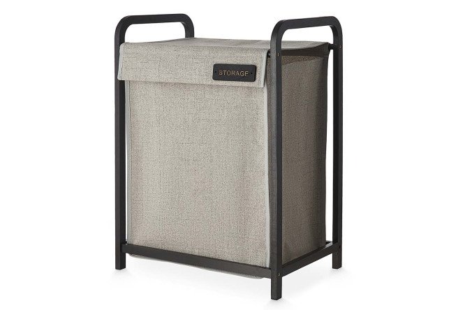 Изображение товара Корзина для белья BERKRAFT Nature с крышкой 45x62x31 см, Полиэстер