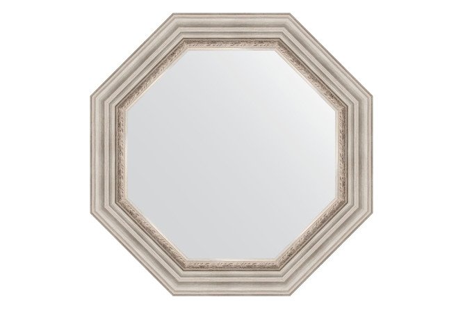 Изображение товара Настенное зеркало в багетной раме EVOFORM Octagon 66.6x66.6 см римское серебро