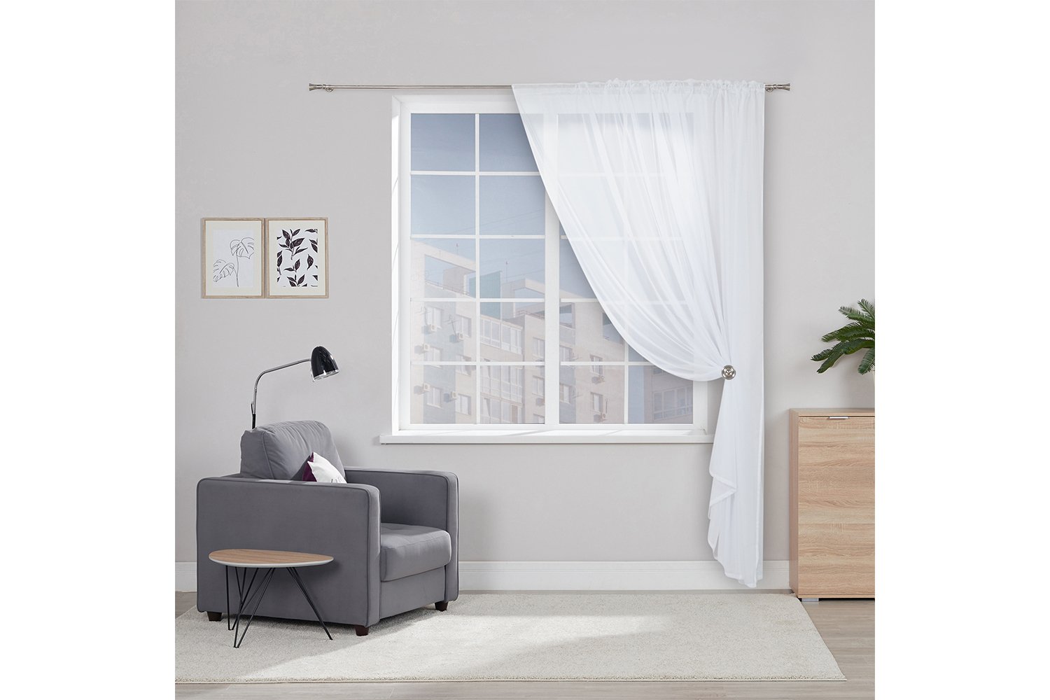Тюль MICASA Amanda 300х260 см, 1 шт., цвет белый