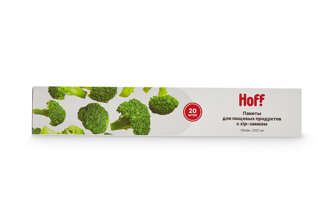 Изображение товара Пакеты для пищевых продуктов HOFF 23HDL0615 с zip-замком 20 шт.
