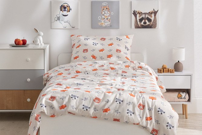 Комплект постельного белья MICASA Kids Cute animals 143х215 см