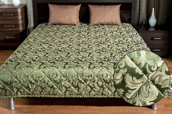 Покрывало на кровать зеленого цвета