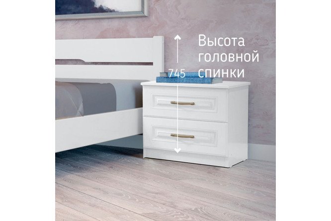 Кровать Эстери 5 цвет белый античный 120х200 см