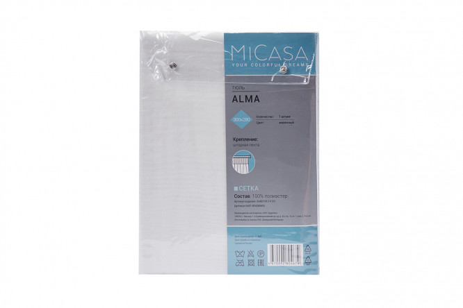 Фото 7 Тюль MICASA Alma 300х280 см, 1 шт., цвет молочный