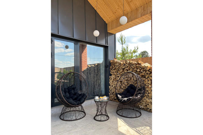 Изображение товара Набор садовой мебели Ореон коричневый черный 2 шт. компактный и прочный