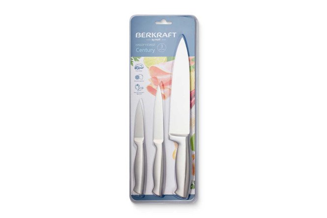 Набор ножей BERKRAFT Century 3 шт., Нержавеющая сталь