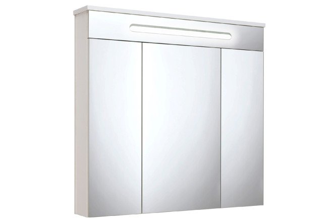 Изображение товара Подвесной шкаф-зеркало RUNO Парма белый 75х75х15.2 см универсальный