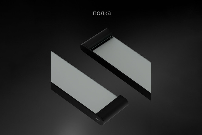 Полка с держателями 60 см Schwarz 7727 60x3x11.5 см